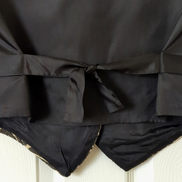 Against Gravitee 90's Vintage Funky Woven Button Down V-neck Vest Cream Black OS - Picture 10 of 10